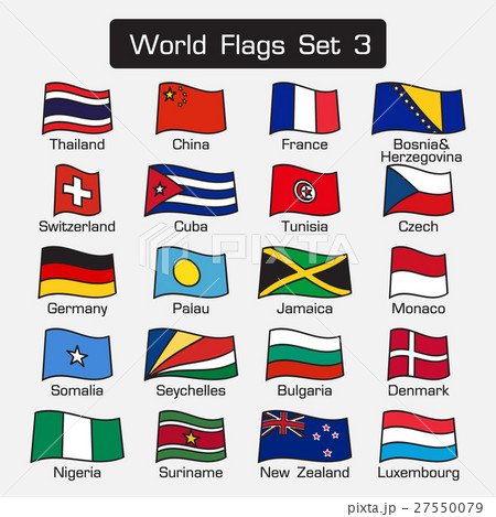 World flags set 3 . simple style and flat design . 27550079