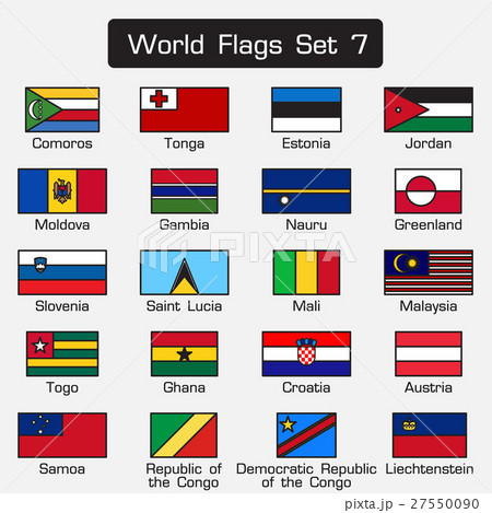 World flags set 7 . simple style and flat design . 27550090