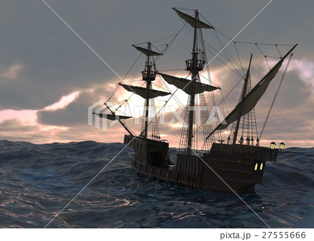 Sailboat On The Sea 3D Illustration 27555666