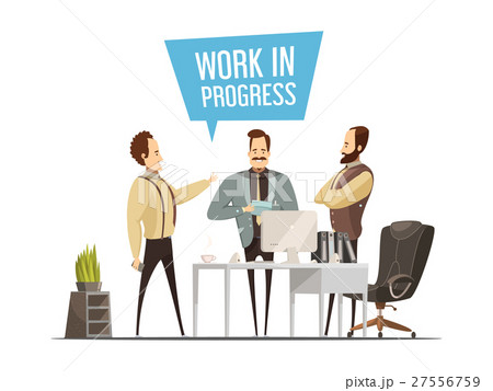 work meeting cartoon style designのイラスト素材 27556759 pixta