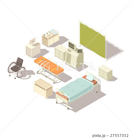 Isometric Elements Of Hospital Interior 27557352