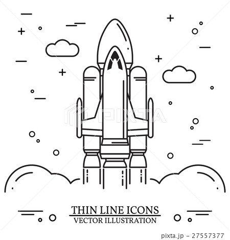 Space shuttle takes off on the white background. Space shuttle takes off on the white background. 27557377