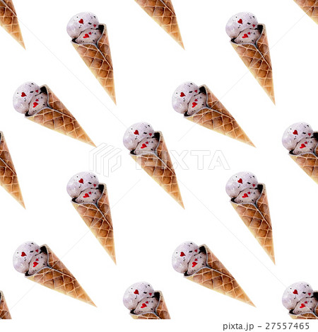 Pattern with Waffle ice cream cones painted 27557465