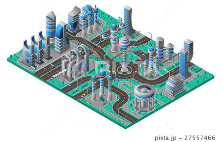Future City Isometric Composition 27557466