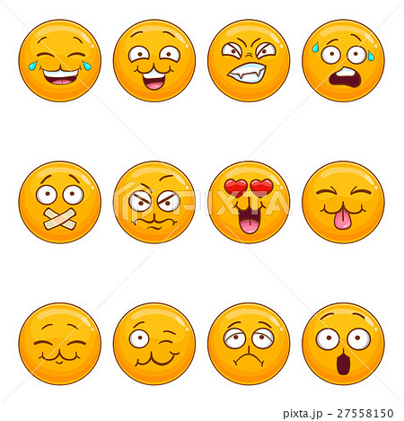 Set with cartoon smiley face Set with cartoon smiley face 27558150