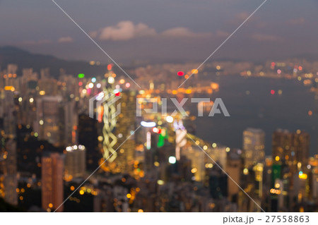 Abstract blurred lights Hong Kong city Abstract blurred lights Hong Kong city 27558863