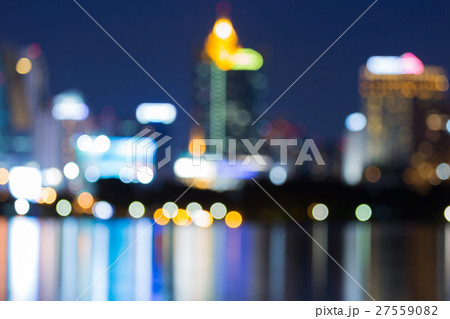 Night blurred lights Office building 27559082