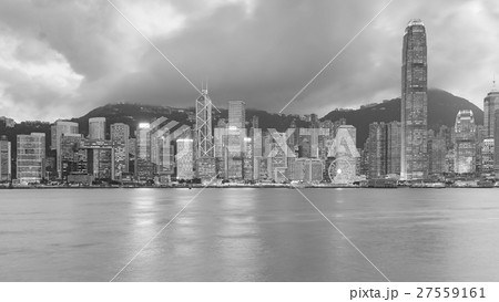 Hong Kong central business over Victoria Bay 27559161