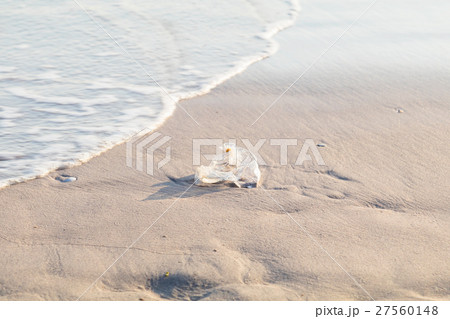 used plastic bag on the beach used plastic bag on the beach 27560148