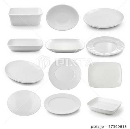 white plate isolated on white background white plate isolated on white background 27560613