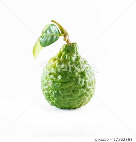 Green rough peel bergamot fruit or kaffir lime 27562363