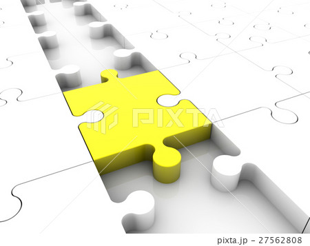 Puzzle pieces in white and yellow colors Puzzle pieces in white and yellow colors 27562808