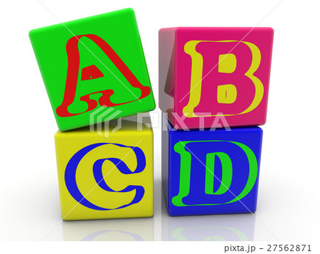 Toy cubes with inscription A,B,C,D 27562871
