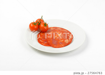 chorizo salami and cherry tomatoes chorizo salami and cherry tomatoes 27564763