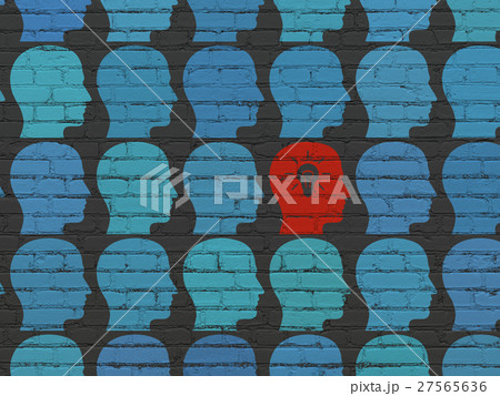 Business concept: head with light bulb icon on 27565636