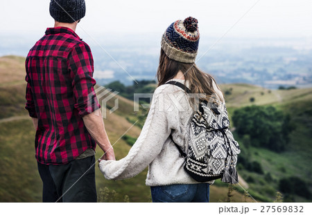 People Rear View Top Mountain Carefree Togetherness Concept People Rear View Top Mountain Carefree Togetherness Concept 27569832