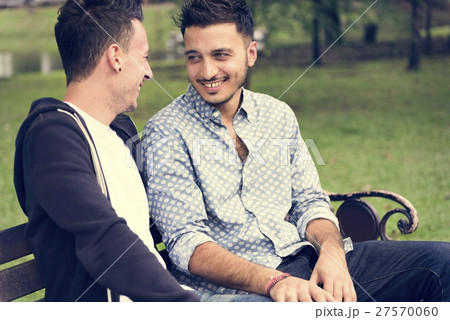 Gay Couple Love Outdoors Concept Gay Couple Love Outdoors Concept 27570060