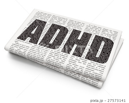 Medicine concept: ADHD on Newspaper background 27573141