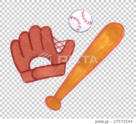 野球の道具 グローブ バット ボール のイラスト素材 27573544 Pixta