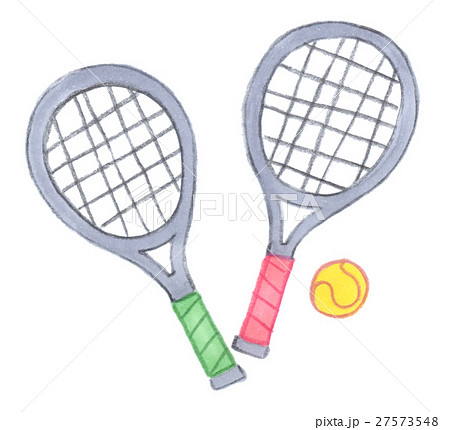 テニスボールとラケットのイラスト素材