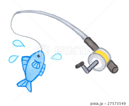 釣り竿と魚のイラスト素材
