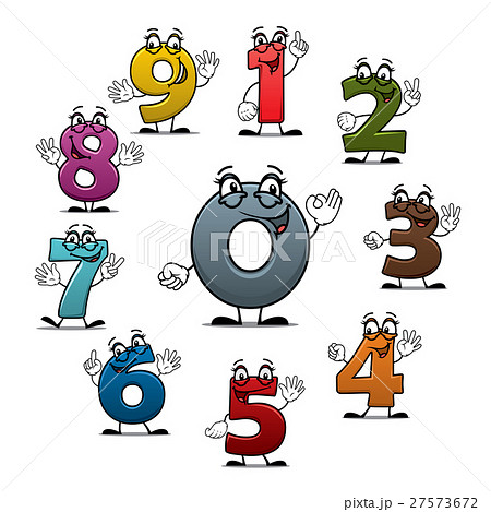 Cartoon count numbers characters vector iconsのイラスト素材 [27573672] - PIXTA