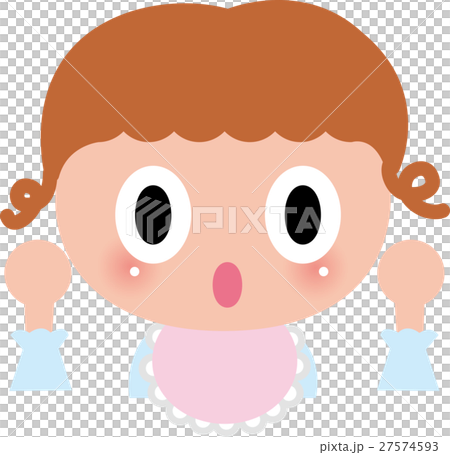 赤ちゃん　ベビー　笑顔　びっくり 27574593