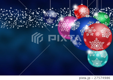 Christmas toys with snowflakes on abstract blue Christmas toys with snowflakes on abstract blue 27574986