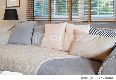 living room with gray pillows on sofa living room with gray pillows on sofa 27578608