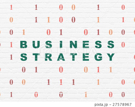 Business concept: Business Strategy on wall Business concept: Business Strategy on wall 27578967