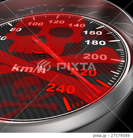 Car speedometer and red skull 27579389