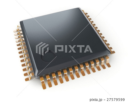 Microchip on white background 27579599