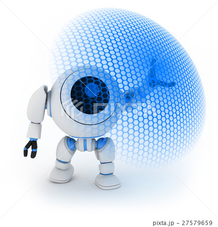 Modern robot and energy shield 27579659