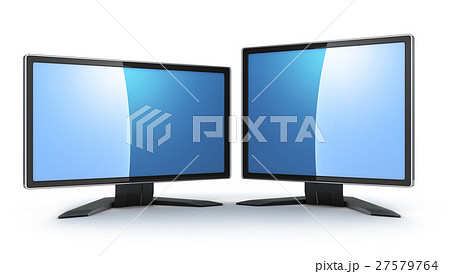 Two monitor on white background 27579764