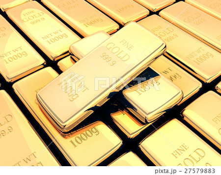Many gold bar 3d 27579883