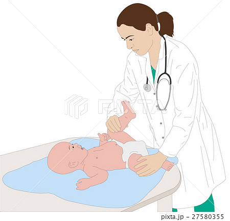 Pediatrician examining of baby illustration 27580355