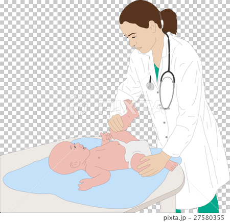 Pediatrician examining of baby illustration 27580355