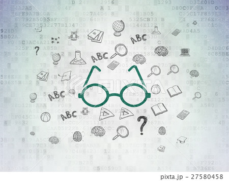 Education concept: Glasses on Digital Data Paper 27580458