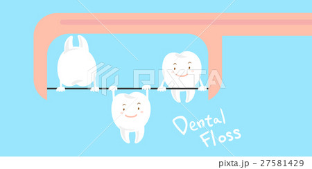tooth playing with dental floss tooth playing with dental floss 27581429