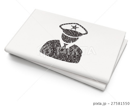 Law concept: Police on Blank Newspaper background 27581550