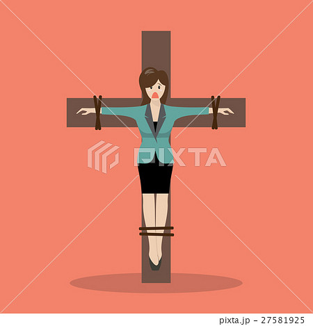 Crucified business woman 27581925