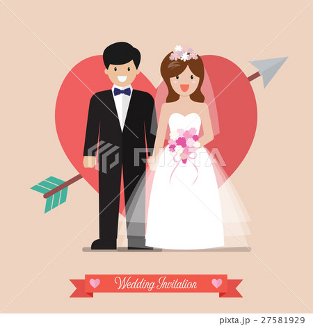 Newlyweds bride and groom wedding invitation Newlyweds bride and groom wedding invitation 27581929