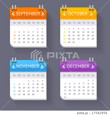 Calendar Quarter Month Set. Vector 27582956
