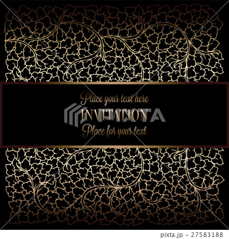 Abstract background with gold vintage frame 27583188