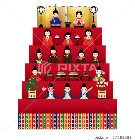 雛人形 五段飾りのイラスト素材 [27585088] - PIXTA