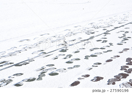 雪景色の足跡 27590196