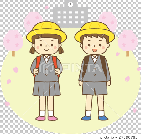 Elementary school entrance ceremony Background - Stock Illustration ...