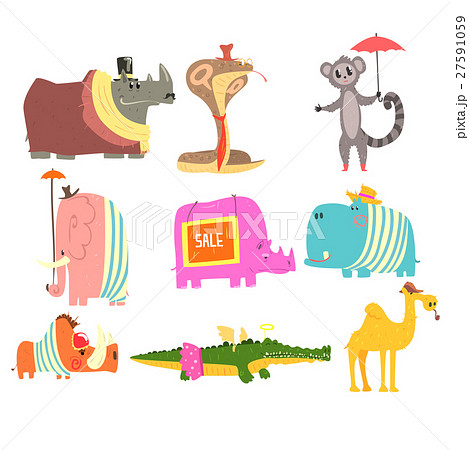 African Animals With Human Attributes And Clothing African Animals With Human Attributes And Clothing 27591059