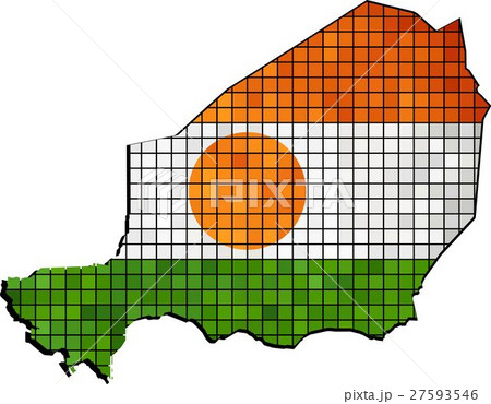 Niger map with flag inside 27593546