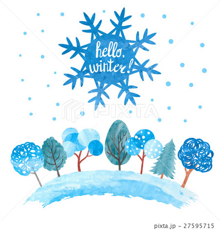 Hello Winter Vector Illustrationのイラスト素材